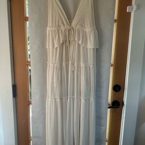 See By Chloe Tiered Voile Maxi Dress in Cream